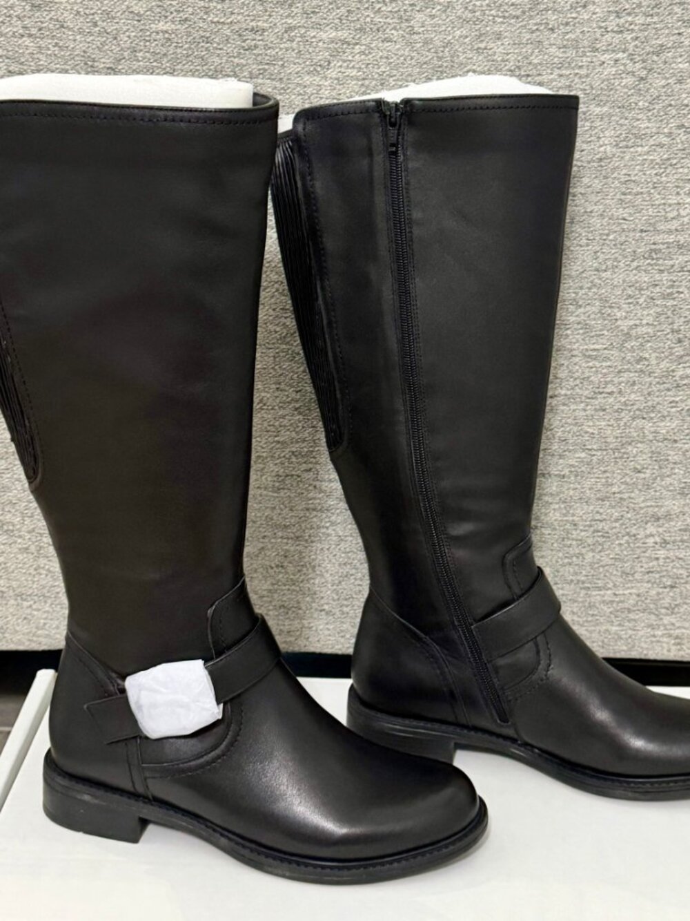 NWOB David Tate Branson Extra Wide Shaft Leather Tall Riding Boots Black 7.5 M